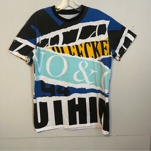 Bleeker and Mercer tee shirt size medium, multi color design.